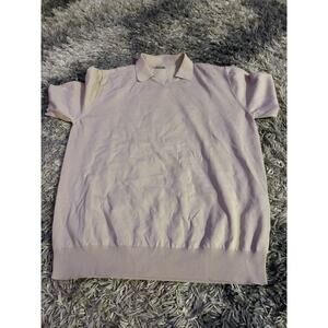 Eleventy Platinum Mens Knit Polo Sweater Dust Pink Size Large